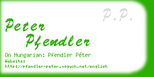 peter pfendler business card
