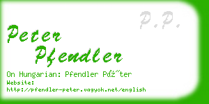 peter pfendler business card